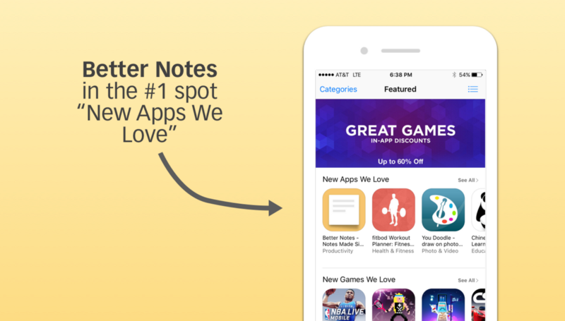 Better Notes on the App Store's front page